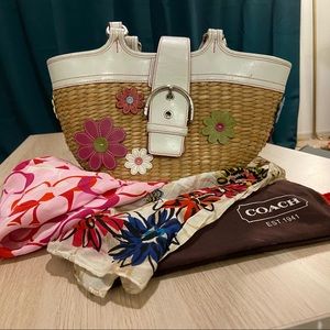 Coach Rattan Basket Bag